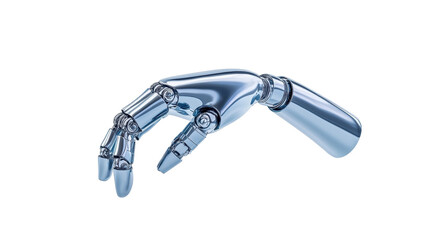 Futuristic robotic hand showcasing advanced design. transparent background