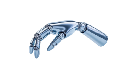 Futuristic robotic hand showcasing advanced design. transparent background