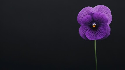 A vibrant purple flower stands out against a dark background, showcasing nature's beauty.