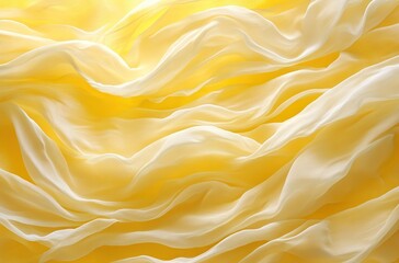 Obraz premium Yellow background with soft flowing waves in shades of yellow and white