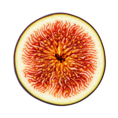 A cut piece of fig isolated on transparent background png