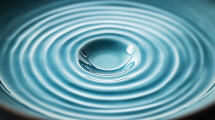 Teal ceramic bowl with concentric ripples.