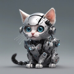 cute robot cat character
