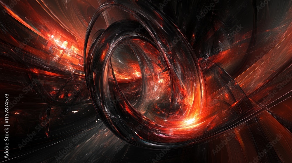Poster abstract fiery vortex in dark space
