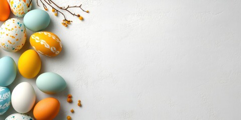 A vibrant and colorful array of unique Easter eggs nestled among blooming flowers beautifully captures the joyful spirit of the holiday, fostering a sense of togetherness and community engagement