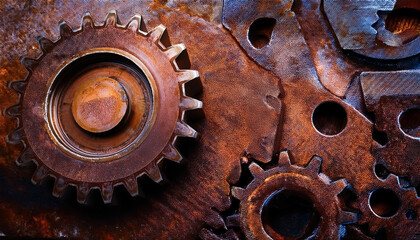broken, gear, rusty, chipped, metal, iron, parts, machine, art, design, illustration, rusty background