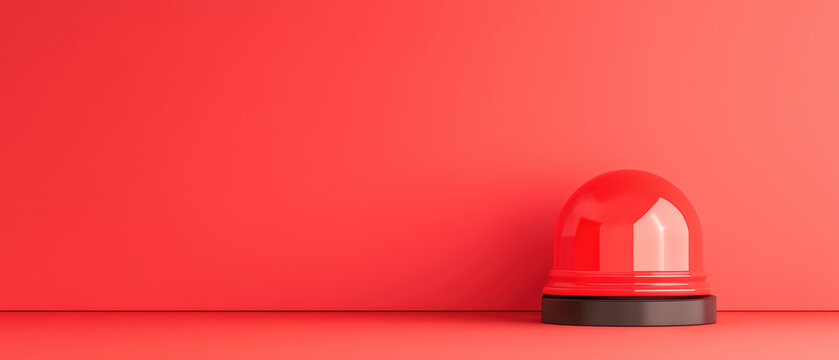 close up of red emergency light on solid red background, symbolizing alertness and safety