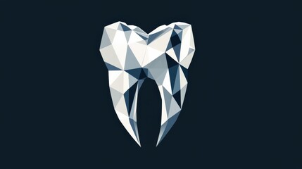 Fototapeta premium Geometric Tooth Illustration on Dark Background