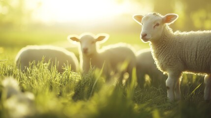 Fototapeta premium Bright Organic Farming Scene in Sunlit Field