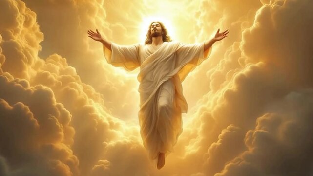 religion Christianity The Glorious Ascension of Jesus Christ: Rising with Faith to Join the Heavenly Realm: Generative AI