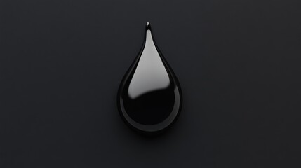 Fototapeta premium Captivating black liquid drop studio macro photography minimalist setting close-up perspective visual contrast