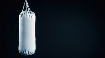 Boxing training session gym action shot dark background close-up focus on technique
