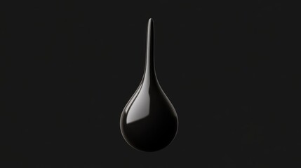 Fototapeta premium Black liquid drop action abstract background digital art minimalist environment close-up viewpoint fluid concept