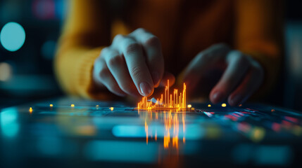 Financial analyst reviewing data trends on a computer