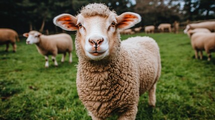 Obraz premium Pastoral Scene with Sheep in Natural Light