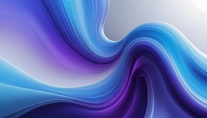 Obraz premium Abstract Swirling Blue and Purple Waves: A Digital Art Piece