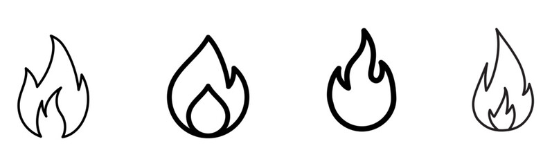 fire icon outline in vector