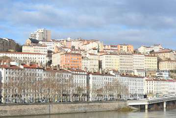 Fototapeta premium Lyon, France. Quartier de la Croix Rousse