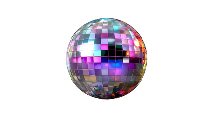Colorful Disco Ball with Reflections for Party and Celebration Scenes