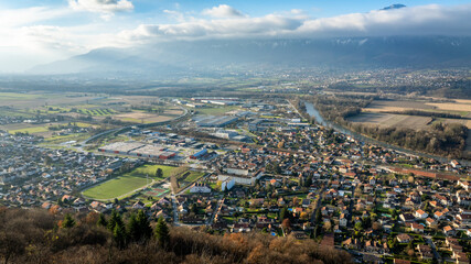 the Grésivaudan valley in aerial view from Versoud