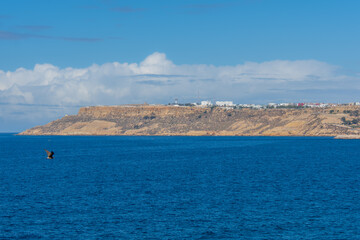 Seaside landscape of the Moroccan countryside seen from along the road in the Safi region