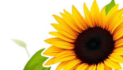 Obraz premium Png sunflower frame sticker, botanical design in transparent background, angled photoshot. isolated with white highlights