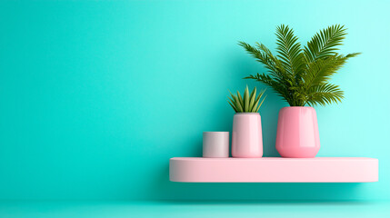 Fototapeta premium A colorful and playful product mockup featuring bold abstract shapes in pastel tones. 