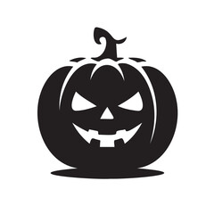 A spooky Halloween pumpkin icon with a carved jack-o'-lantern face. Perfect for Halloween decor, party invites, or seasonal designs. Great for digital and print projects.