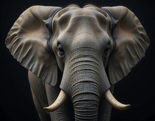 Fototapeta premium Majestic African Elephant Portrait: A 3D Rendered Masterpiece