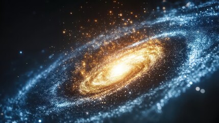 Fototapeta premium Stunning view of a spiral galaxy with bright stars and dust.