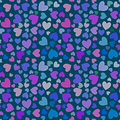 Valentine hearts seamless 14 February love pattern for wrapping paper