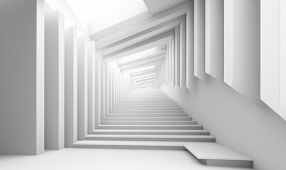 Fototapeta premium Geometric 3D Box Stairs Pattern for Modern Wallpaper Design