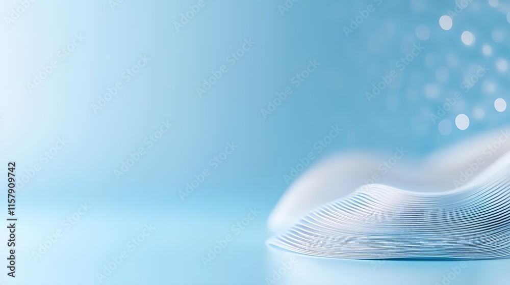 Poster blue background with a white wave. there are no other objects in the image