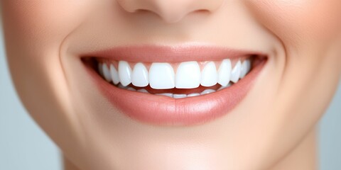 Woman with a white smile. Her teeth are clean and white