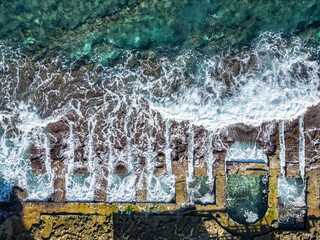 Aerial photo from Roman bath in Sliema, Malta