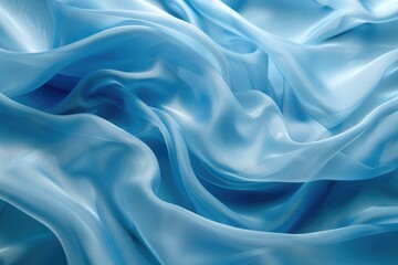 Fototapeta premium Soft blue silk fabric with aquamarine dress texture.