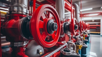 Fototapeta premium Industrial Safety Training Drill in Dim Light Environment