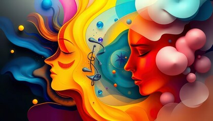 Fototapeta premium Visualization of Emotions Through Color and Form