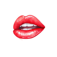 Fototapeta premium Vibrant Red Lips Illustration