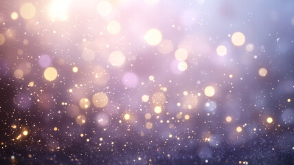 Obraz premium Magical Bokeh Background with Soft Golden and Purple Glowing Orbs, Powerpoint presentation, web banners design