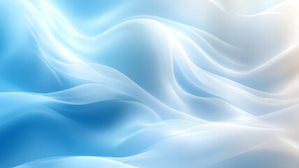 Fototapeta premium Serene Flowing Waves Background with Soft Blue and White Gradient Layers, Powerpoint presentation, business backgrounds and web banners design