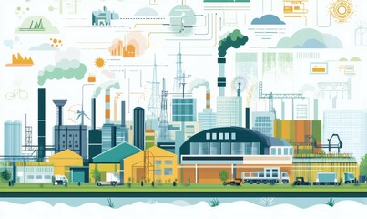Green energy, sustainable industry. Concept of Environmental, Social, and Corporate Governance.