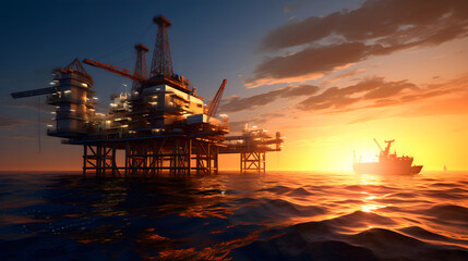 Obraz premium A Comprehensive Visual Journey through the Oil Industry: Drilling, Production, and Planning Stages