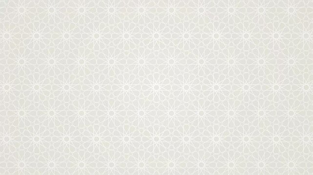 Looping Animtion Of Simple Soft White Neutral Contemporary Clean White Horizontal Background Featuring Subtle Geometric Star Rosette Like Motifs