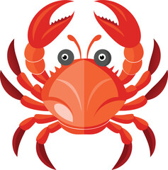 Cute crab cartoon on white background