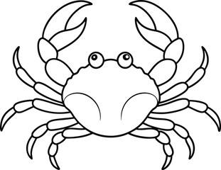 Crab line art isolated on a white background