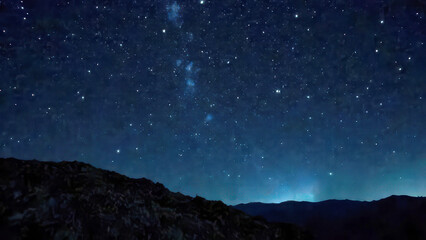 Magnificent starry night sky over rolling hills