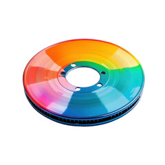 Colorful Vinyl Record on White Background