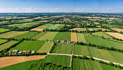 Paysage Aérien de la Campagne Verdoyante