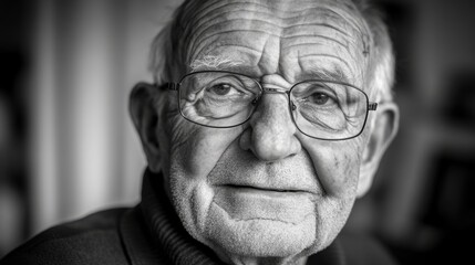 Close-Up Portrait of Elderly Man in High Contrast Lighting